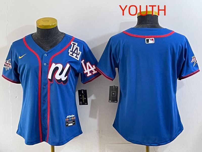 Youth 2025 Los Angeles Dodgers Blank Blue All star Nike MLB Jersey style 02